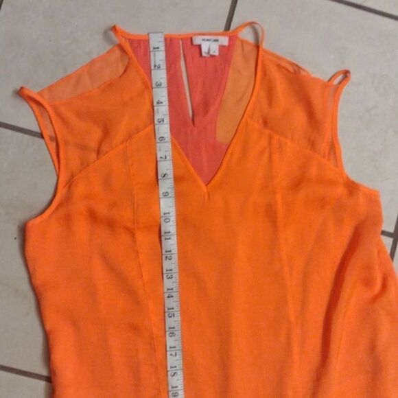Helmut Lang Dress Chroma Drape cutout mesh details color sunburn Orange bright 4 - Picture 7 of 12
